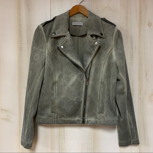 Bagatelle Faux Suede Garment Asymmetrical Jacket M - Picture 2 of 8